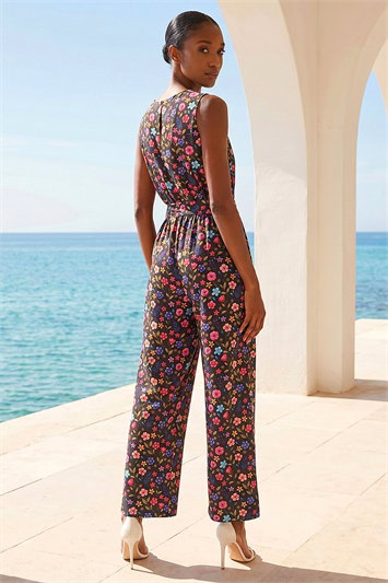 Petite Ditsy Wrap Bodice Jumpsuit 14870208
