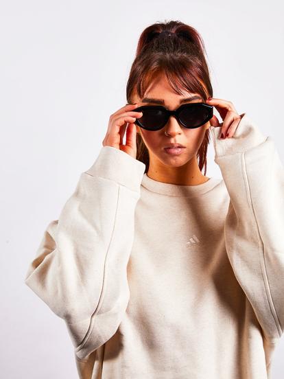 Black Angular Cat-Eye Sunglasses