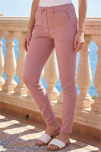 Red Utility Stretch Jegging Trouser