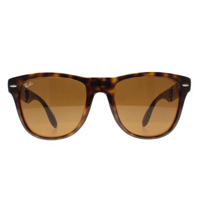 Brown Rectangle Tortoise Brown Folding Wayfarer 4105 Sunglasses