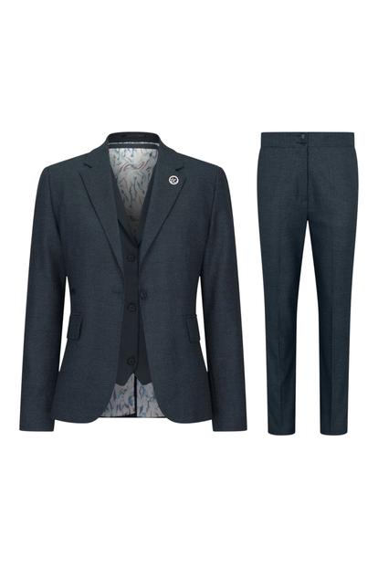 Green Olive 3 Piece In Prince Of Wales Check Suit
