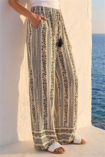 Dusk Floral Print Wide Leg Trousers 18116708