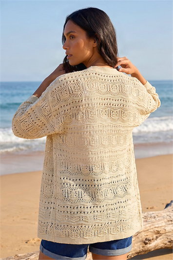 3/4 Sleeve Stitch Detail Cardigan 16185159