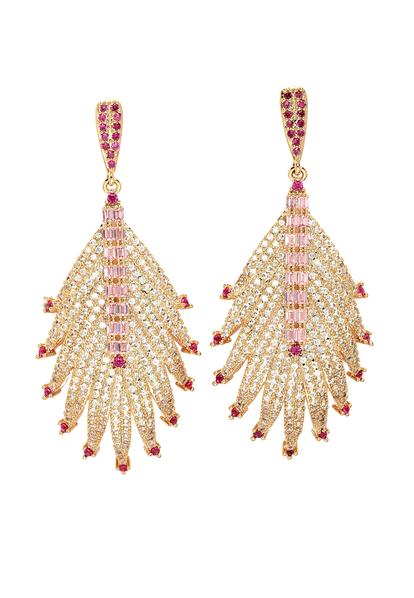 Metallic Diva Leaves Dangle Earrings