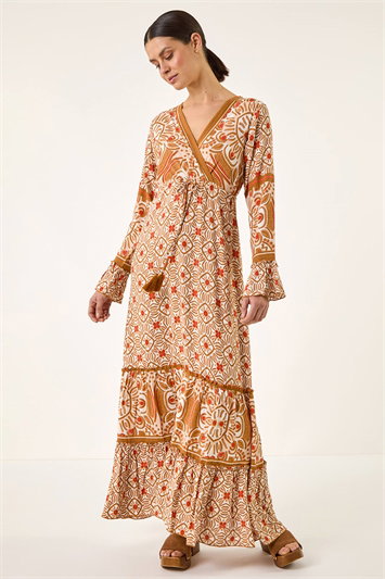 Border Print Maxi Dress 14855764
