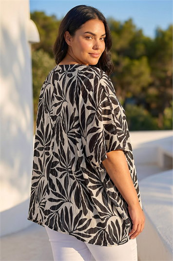 Curve Floral Asymmetric Blouse 10144008
