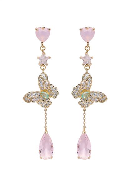 Metallic Diva Butterfly Drop Earrings