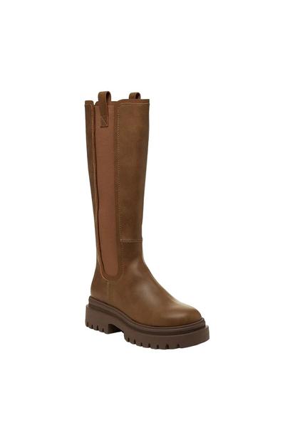 Brown Drea Leather Long Boots