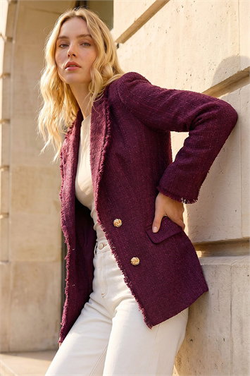 Frayed Edge Boucle Jacket 15058475