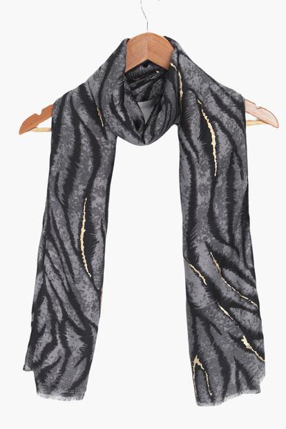 Brown Tiger Stripe Lightweight Foil Scarf