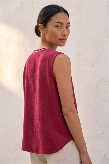 Petite V-Neck Trim Detail Top 10229395