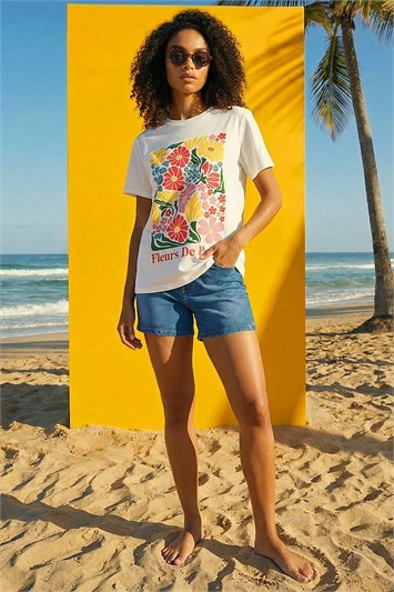 Dusk Cotton Floral Print T-Shirt 19500172