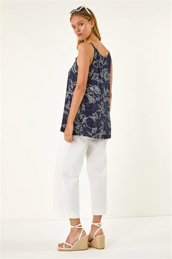 Geometric Lace Trim Cami Top 19412360