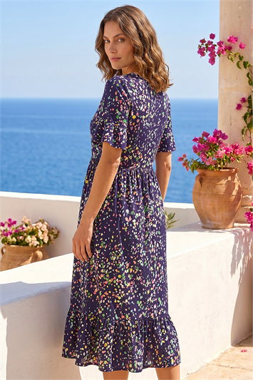 Petite Abstract Spot Midi Dress 14921460