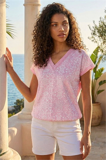 Petite V-Neck Stretch Top 19468572