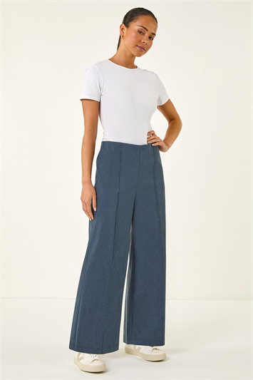 Petite Pintuck Wide Leg Stretch Trouser 18117729