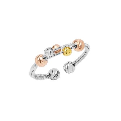 Metallic Sterling Silver Dorissa Beaded Ring