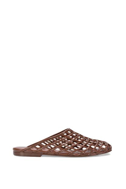 Black 'Opera' Slip On Cage Jelly Mule Flat Summer Sandals