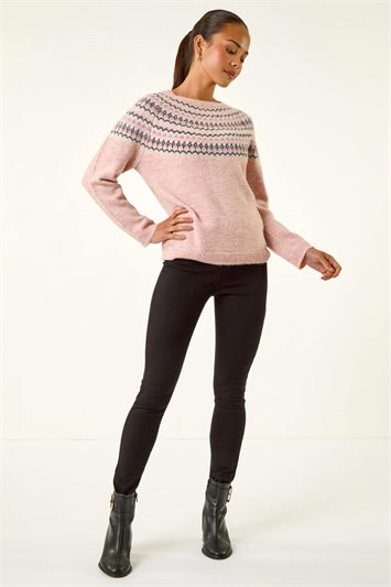 Petite Metallic Fairisle Jumper 16149846