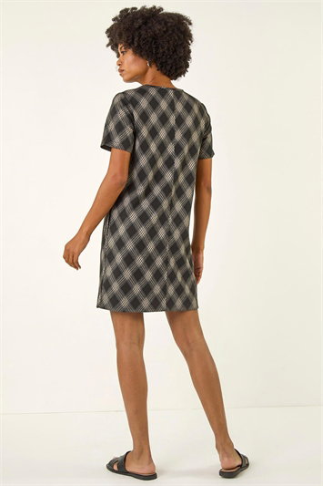 Check Print T-Shirt Stretch Dress 14797736