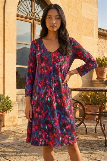 Petite V-Neck Swing Dress 14806195