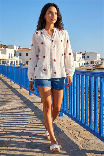 Dusk Strawberry V-Neck Tunic Top 20246738