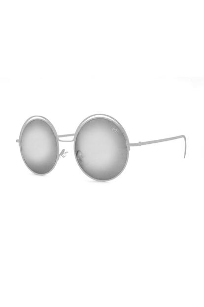 Metallic Ruby Rocks Fiji Silver Metal Frame Sunglasses