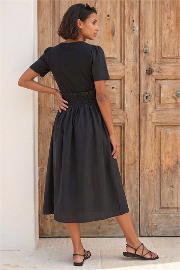 Dusk Shirred Waist Midi Dress 14887908
