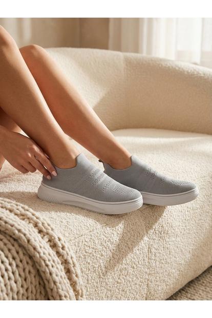 Black Grace Knit Slip On Trainers