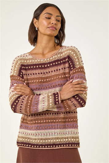 Bobble Knit Stripe Jumper 16232859