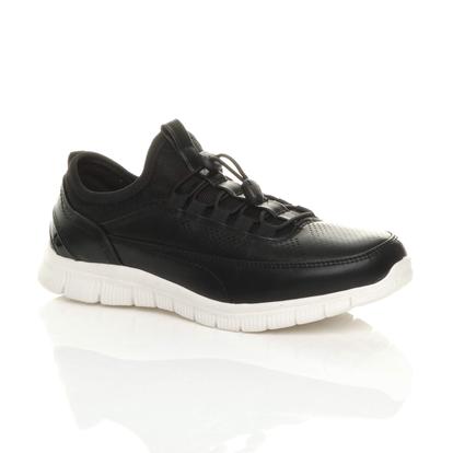 Black Lace Up Memory Foam Trainers