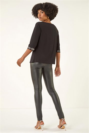 Embellished Stretch Tunic Top 19459808