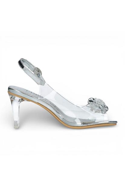 Metallic Women’S Crystal Heel Sandals - Mira 01