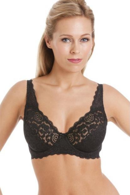Black Classic Floral Lace Underwired Bra