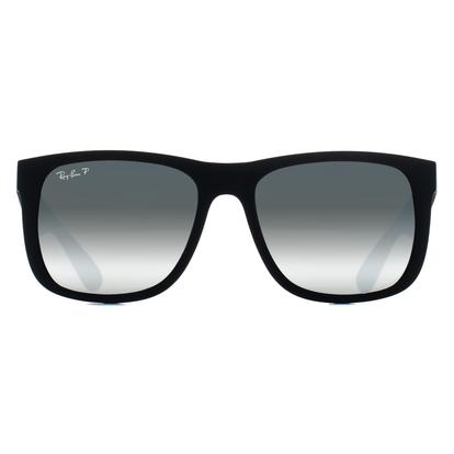 Black Rectangle Rubber Black Silver Mirror Polarized Rb4165 Justin
