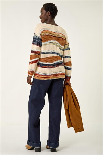 Jacquard Slash Neck Knit Jumper 16241814