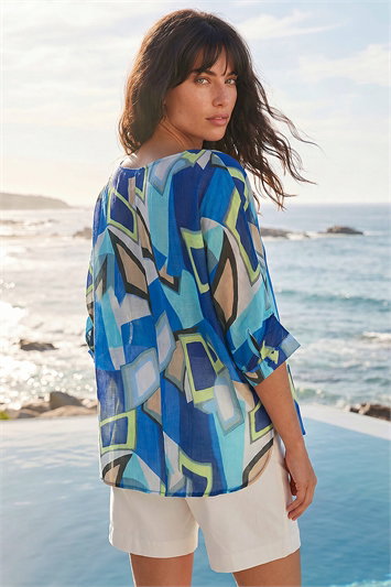 Abstract Print Stretch Top 20211609