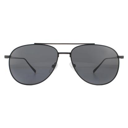 Black Aviator Matte Black Grey Sunglasses