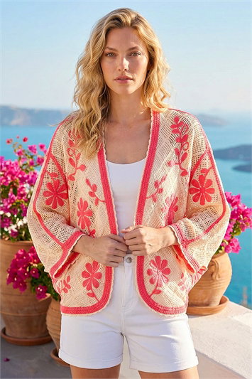 Embroidered Knit Cardigan 16342578