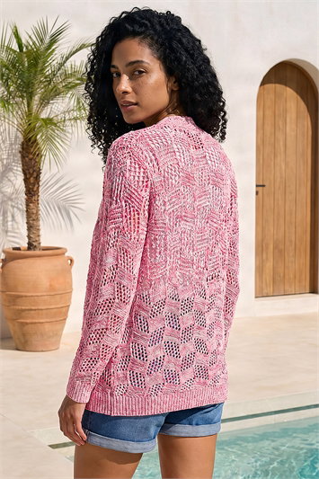 Tape Knit Cotton Blend Cardigan 16111872