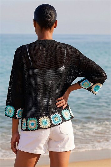 Edge Crochet Hem Knit Cardigan 16217408