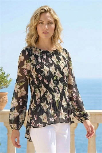 Floral Print Pleated Top 20182608