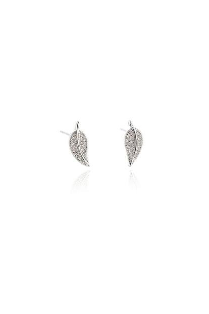 Metallic Cachet London Leafy Silver Earrings