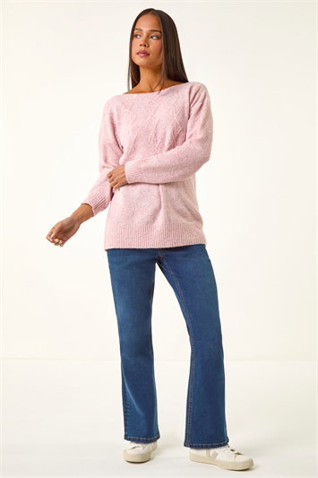 Petite Sequin Cable Knit Jumper 16313446