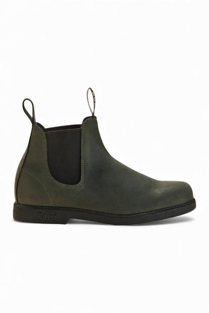 Green Booma 607 Moss Leather Chelsea Boots