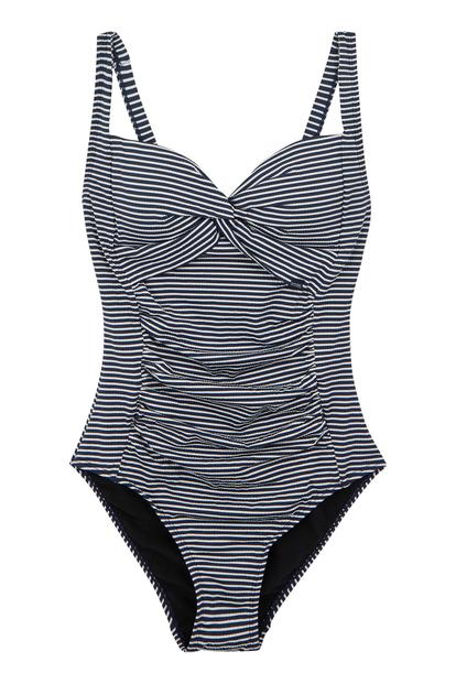Multi Stripe Tummy Control Swimsuit