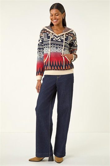 Jacquard Hooded Knit 16243960