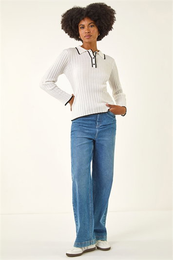 Textured Colour Block Knit Jumper 16311238