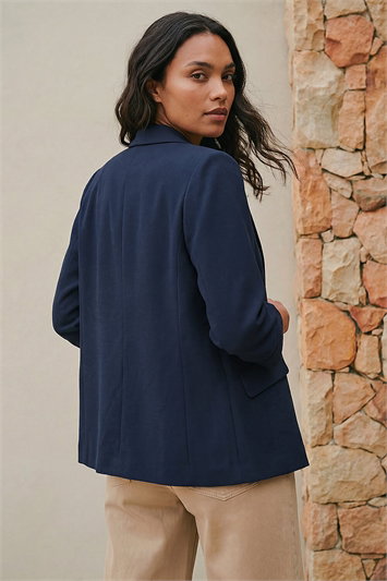 Ruched 3/4 Sleeve Blazer Jacket 15058360