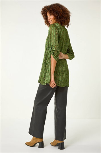 Animal Print Collared Shirt 10141340